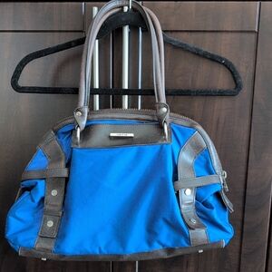 Matt & Nat Blue and Brown Vegan Leather Trim Tote